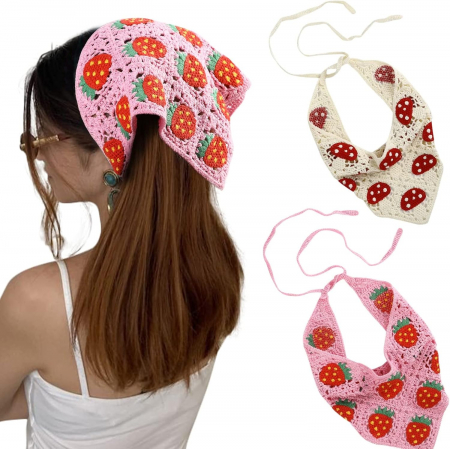 Bentite si bandane copii - Bandane crosetate cu model floral, set 2 bucati