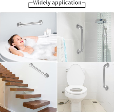 Bari ajutatoare pentru baie, otel inoxidabil, maner antialunecare, 40 cm, 2 bucati [4]