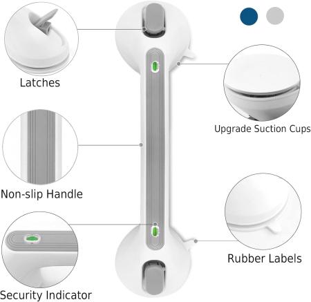 Bara ajutatoare cu ventuza pentru baie, maner antialunecare, 40 cm [1]