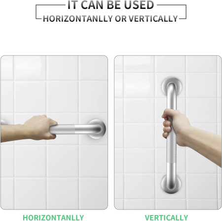 Bari ajutatoare pentru baie, otel inoxidabil, maner antialunecare, 40 cm, 2 bucati [3]