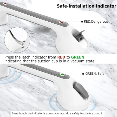 Bara ajutatoare cu ventuza pentru baie, maner antialunecare, 40 cm [3]