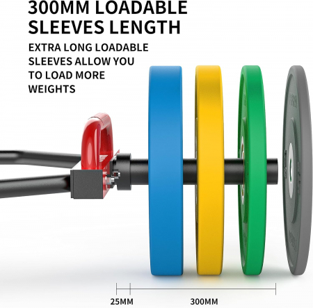 Bară hexagonală pentru greuteti cu cleme pentru genuflexiuni cu sarcină de până la 250 kg [5]