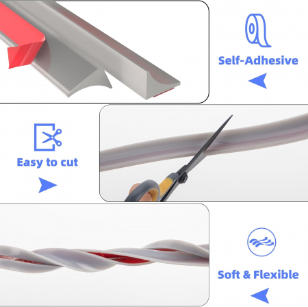 Garnitura siliconica autoadeziva, banda in calea apei 2 M, neagra [1]