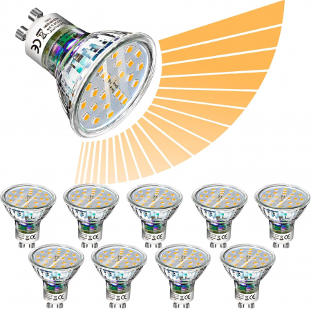 becuri - Becuri GU10 LED alb neutru, 6,5W 2700K 700Lm, set 10 bucati