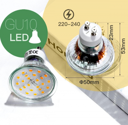 Becuri GU10 LED alb neutru, 6,5W 2700K 700Lm, set 10 bucati [4]