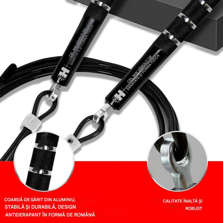 Coarda de sarit profesionala, lungime ajustabila, rotire pe rulmenti [3]