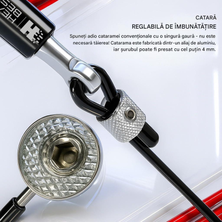 Coarda de sarit profesionala, lungime ajustabila, rotire pe rulmenti [4]