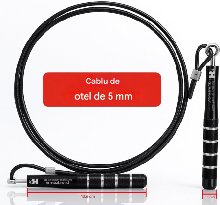 Coarda de sarit profesionala, lungime ajustabila, rotire pe rulmenti [7]