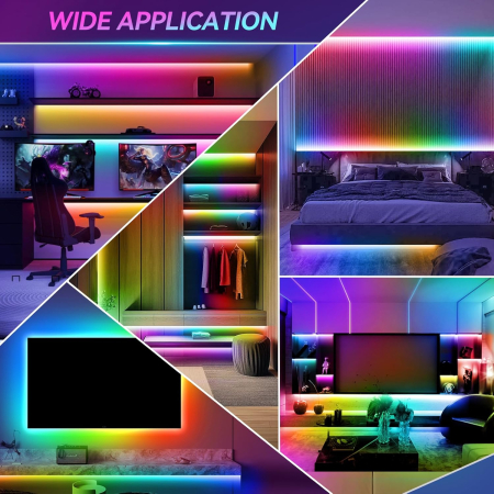 Banda 3m 90 LED-uri SMD RGB, USB, Sincronizare Muzică, IP65, telecomanda [4]