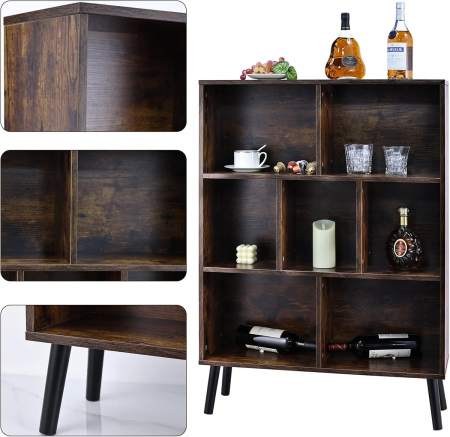 Biblioteca rustica vintage cu 3 nivele ODK [4]