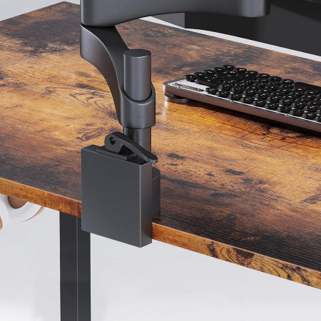 Birou de jocuri metal si MDF cu geanta depozitare si carlig, 80x40x73.5cm negru/maro [5]