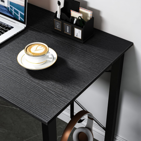 Birou de jocuri metal si MDF cu geanta depozitare si carlig, 80x40x73.5cm negru [4]