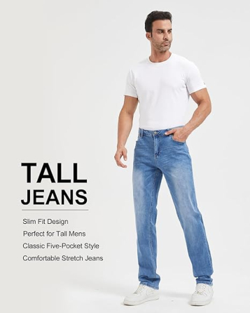 Blugi albastri, drepti pentru barbati, 4 buzunare, 38 [1]