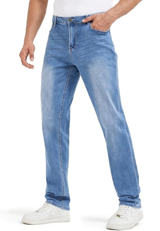 PANTALONI BARBATI - Blugi albastri, drepti pentru barbati, 4 buzunare, 38