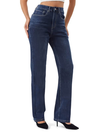 Pantaloni dama - Blugi Damă pentru Femei Înalte, Extra Lungi, Croi Drept, Talie Înaltă, Stretch, Lungime Tall și Extra Tall L