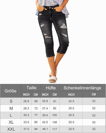 Blugi albastru inchis pentru femei, elastici. 3 sferturi, 2XL [6]