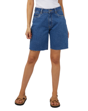 Pantaloni dama - Blugi albastri scurti pentru femei, 4 buzunare, XL - 42