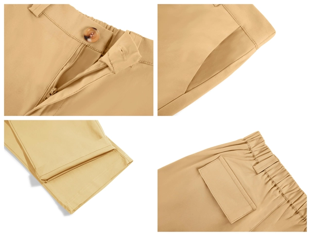 Blugi kaki largi pentru fete 13/14 ani, talie inalta, buzunare, marime 160 [2]