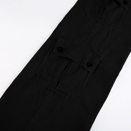 Blugi negri largi pentru femei, buzunare, negru L [5]