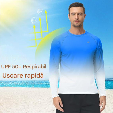 Bluză Bărbați Huayuzh UPF 50+, Mânecă Lungă, Uscare Rapidă, Înot și Surfing, S [3]