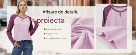 Bluza violet, lejera pentru femei, cu maneci lungi, L [2]