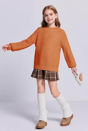 Bluza maro lejera, pentru copii, cu maneci lungi, pulover casual 13-14 ani [2]