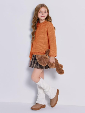 Bluza maro lejera, pentru copii, cu maneci lungi, pulover casual 13-14 ani [3]