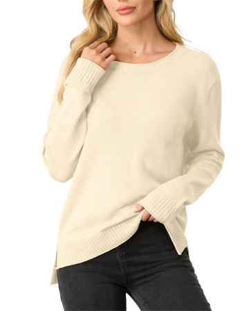 Bluze dama - Bluza alba lejera pentru femei, cu maneci lungi, XL