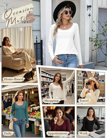 Bluza alba lejera pentru femei, cu maneci lungi, M [5]