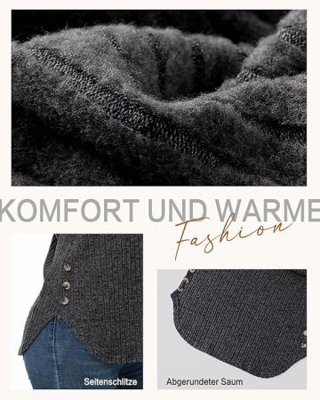 Bluza gri lejera pentru femei, Pulover tricotat cu torsade, cu maneci lungi, S [2]