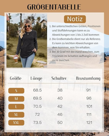 Bluza gri lejera pentru femei, Pulover tricotat cu torsade, cu maneci lungi, S [4]