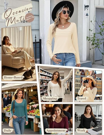 Bluza bej lejera pentru femei, cu maneci lungi, L [5]