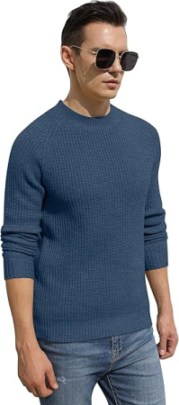 Bluza albastrudeschis casual respirabila pentru barbati, pulover tricotat, XL [3]