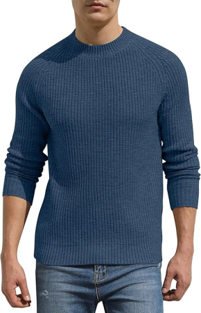 Bluza albastrudeschis casual respirabila pentru barbati, pulover tricotat, XL [1]