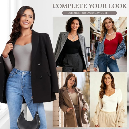 Bluza termica, pe corp, cu maneci lungi, pulover pentru femei, gri M [4]