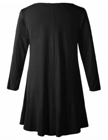 Bluza casual larga cu maneci lungi, negru S [1]