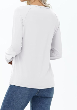 Bluza alba lejera pentru femei, cu maneci lungi, L [4]