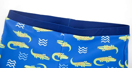 Costum de inot pentru copii 7 ani, pantaloni scurti si tricou, protectie UV, model cu crocodili [6]