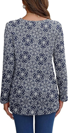 Bluza eleganta lejera pentru femei, maneca lunga, decolteu rotund M [2]