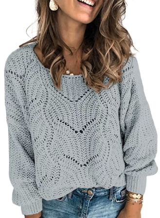 Bluze dama - Pulover gri Damă Snowflake, bluza Mărimea L, Oversized, Mâneci Batwing, Color Block
