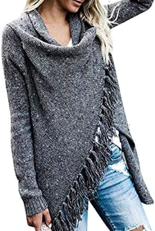 Poncho damă versatil, model elegant, potrivit pentru sezonul rece – 2 moduri de purtare [3]