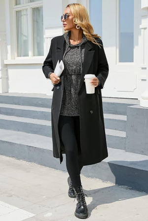 Bluza lejera gri inchis pentru femei, cu buzunar si gluga, XL [5]