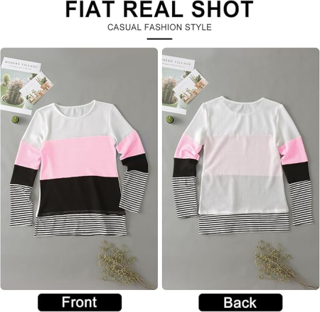 Bluza colorata lejera pentru femei, cu maneci lungi, 2XL [6]