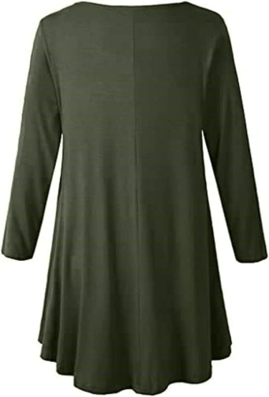 Bluza casual larga cu maneci lungi, verde L [1]