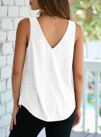 Bluza lejera pentru femei, top fara maneci, Alb XL [2]
