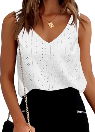 CAMASI FEMEI - Bluza lejera pentru femei, top fara maneci, Alb XL