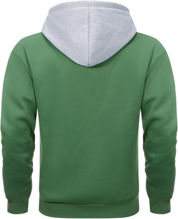 Bluza lejera pentru barbati, cu maneci lungi, hanorac verde cu gluga S [4]