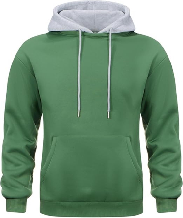 Bluze barbati - Bluza lejera pentru barbati, cu maneci lungi, hanorac verde cu gluga S