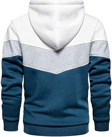 Bluza albastra lejera unisex, cu maneci lungi, hanorac cu gluga 2XL [1]