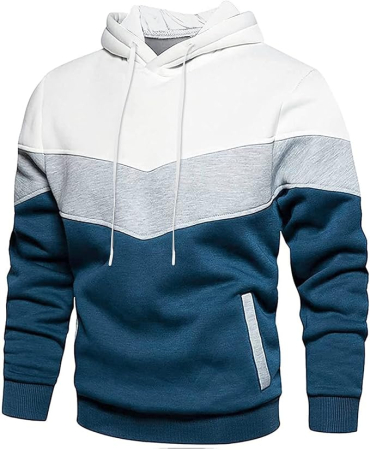 Bluze barbati - Bluza albastra lejera unisex, cu maneci lungi, hanorac cu gluga 2XL